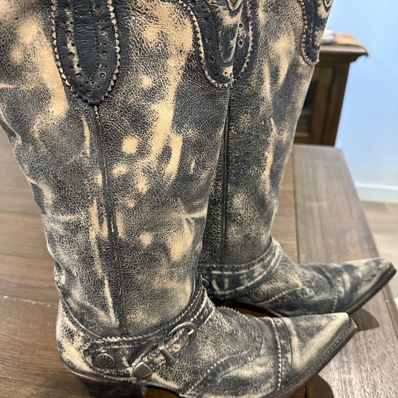 Distressed Black OLD GRINGO  Star Women's Western Boots Size 8.5 B - Picture 5 of 7